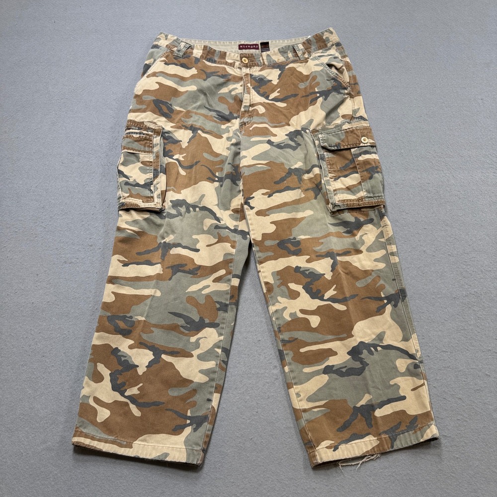 Nevada Camo Pants Men's 42x32 Brown Cargo Straight Leg Cotton Utility Hunting